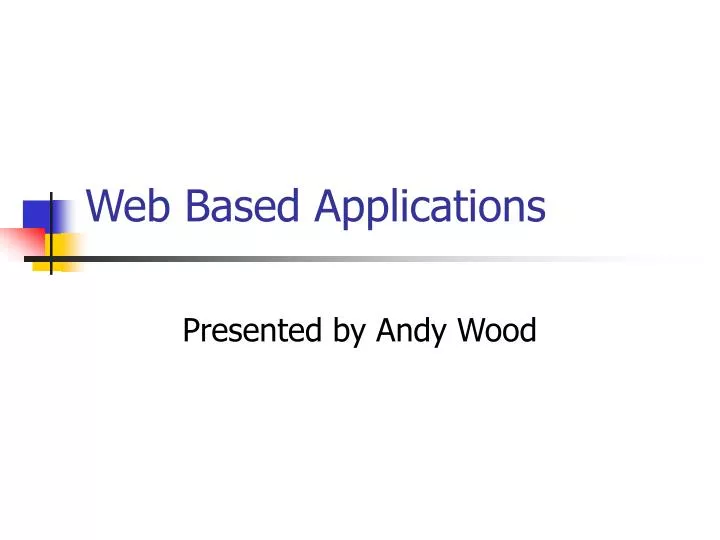 web based applications