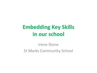 Embedding Key Skills in our school