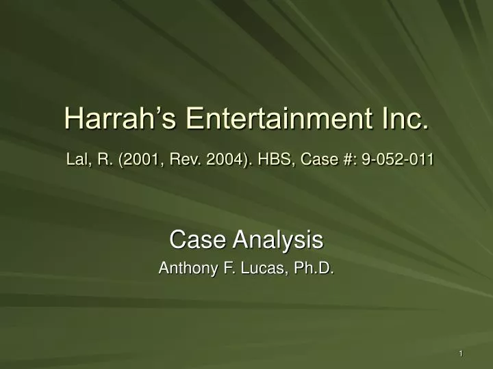 harrah s entertainment inc lal r 2001 rev 2004 hbs case 9 052 011