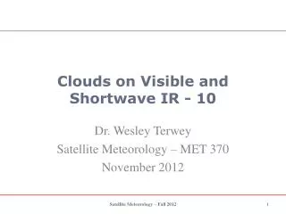 Clouds on Visible and Shortwave IR - 10