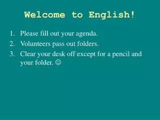 Welcome to English!