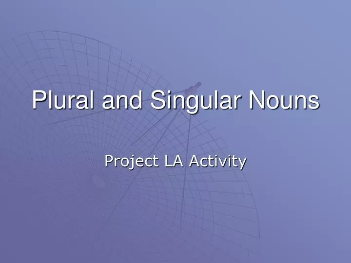 plural and singular nouns