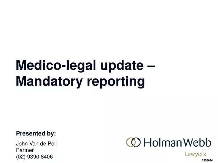 medico legal update mandatory reporting
