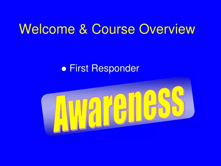 welcome course overview