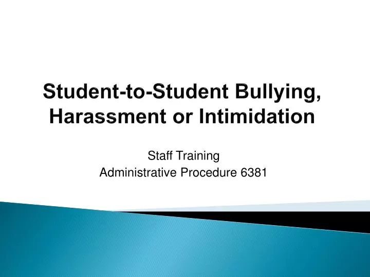 student to student bullying harassment or intimidation