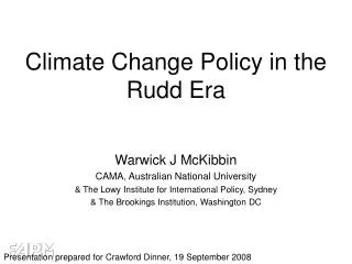 Climate Change Policy in the Rudd Era