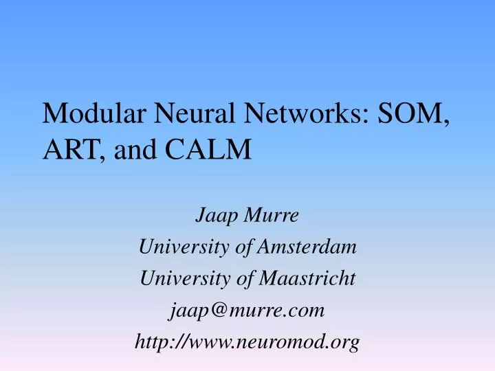 modular neural networks som art and calm