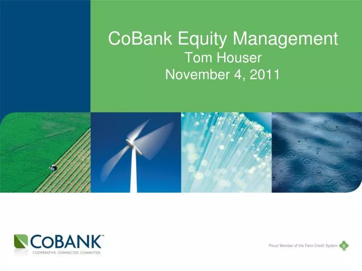 cobank equity management tom houser november 4 2011