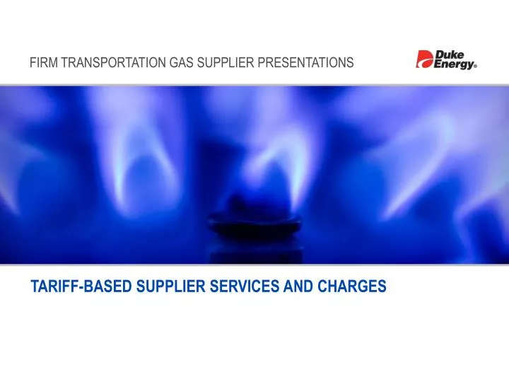 tariff based supplier services and charges
