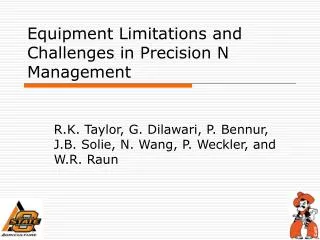 Equipment Limitations and Challenges in Precision N Management