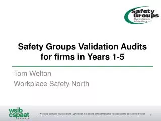 Safety Groups Validation Audits for firms in Years 1-5