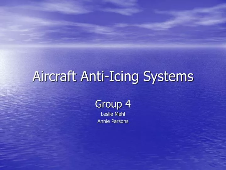 aircraft anti icing systems