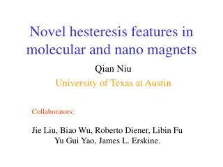 Novel hesteresis features in molecular and nano magnets