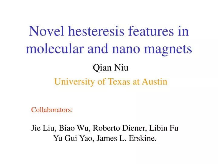 novel hesteresis features in molecular and nano magnets