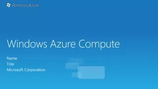 Windows Azure Compute