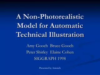 a non photorealistic model for automatic technical illustration