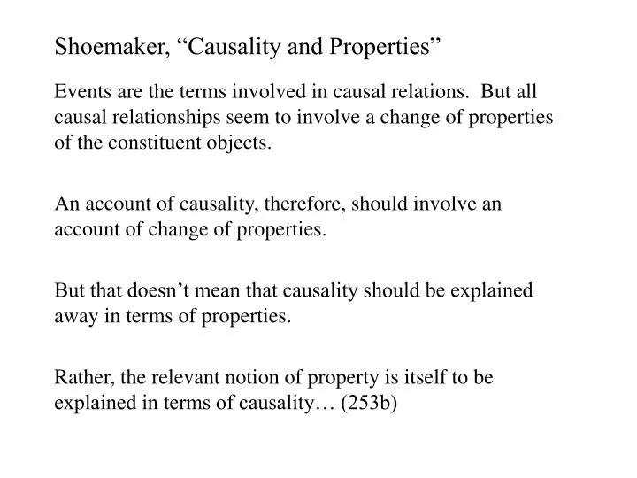shoemaker causality and properties