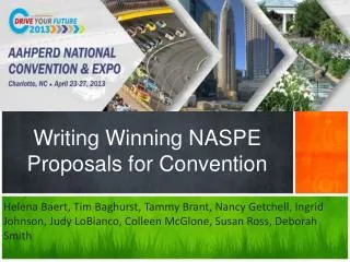Writing Winning NASPE Proposals for Convention