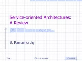 Service-oriented Architectures: A Review