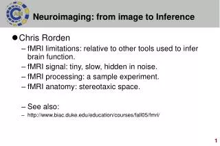 Neuroimaging: from image to Inference