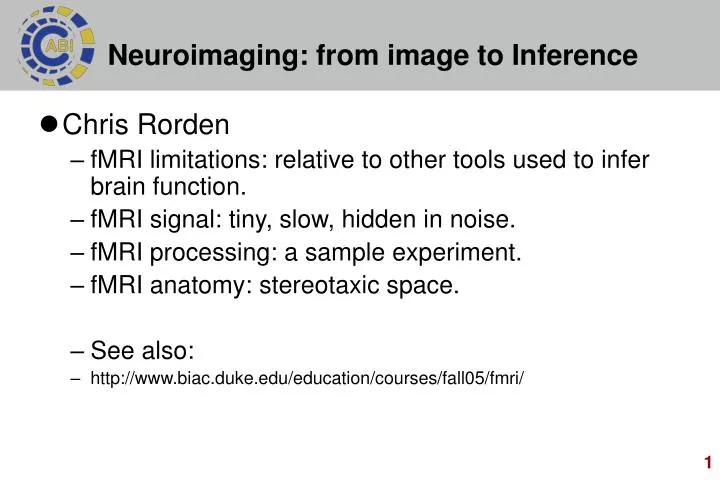 neuroimaging from image to inference