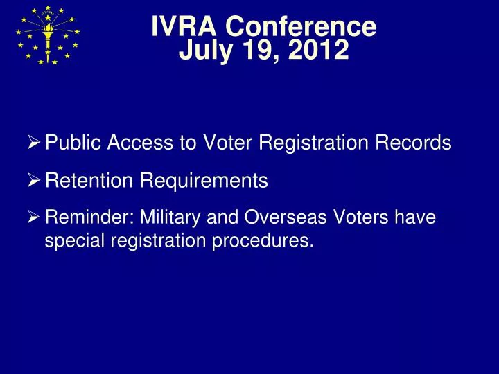 ivra conference july 19 2012