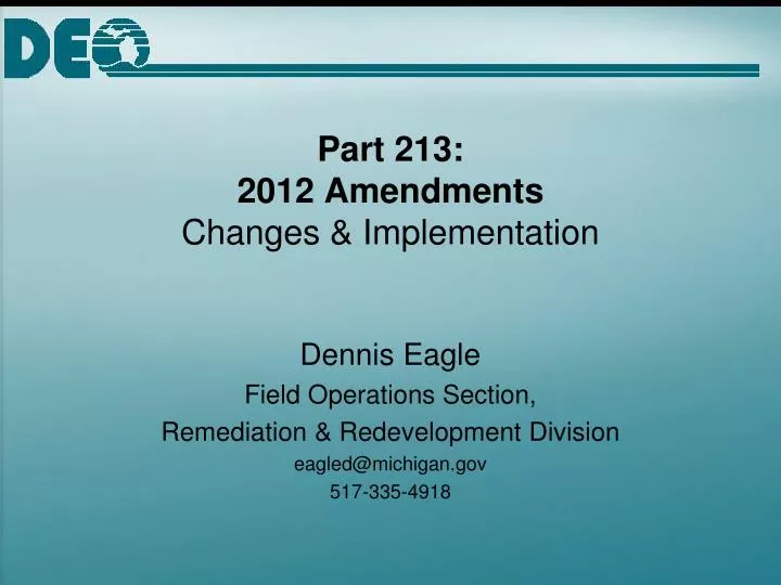 part 213 2012 amendments changes implementation