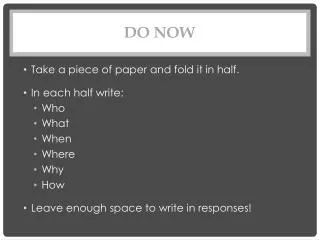 do now