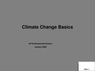 Climate Change Basics
