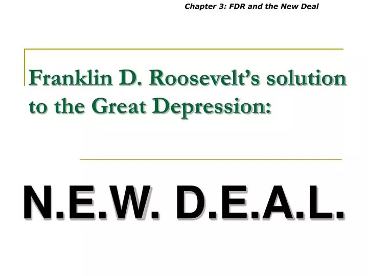 franklin d roosevelt s solution to the great depression