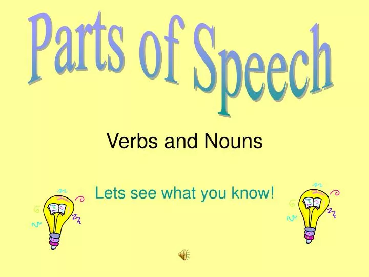 Ppt Verbs And Nouns Powerpoint Presentation Free Download Id1491329