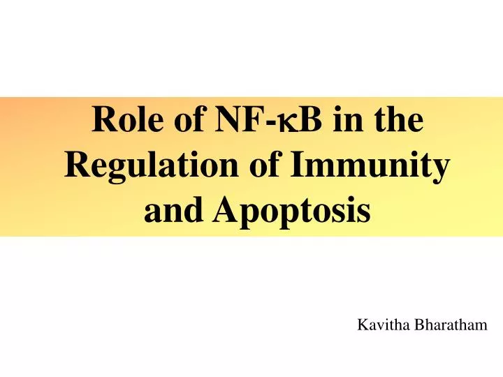 role of nf b in the regulation of immunity and apoptosis