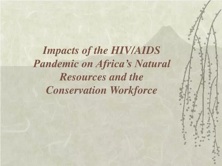 impacts of the hiv aids pandemic on africa s natural resources and the conservation workforce