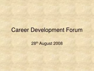 Career Development Forum