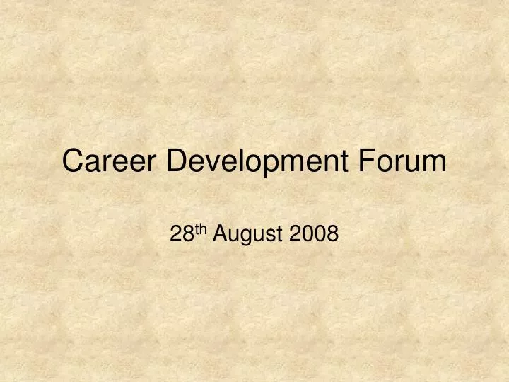 career development forum