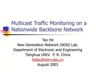 Multicast Traffic Monitoring on a Nationwide Backbone Network
