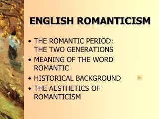 ENGLISH ROMANTICISM