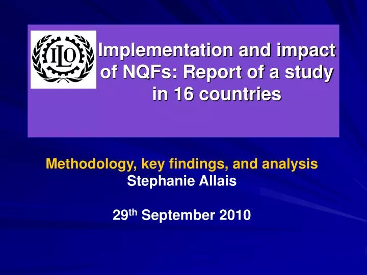 implementation and impact of nqfs report of a study in 16 countries