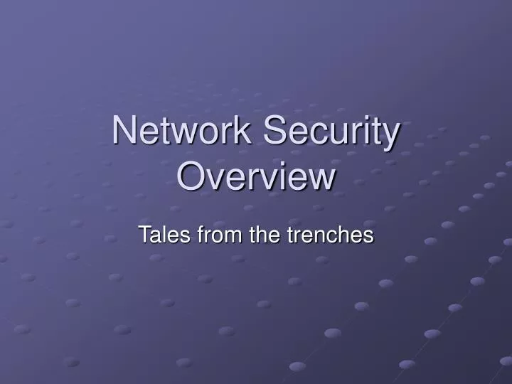 network security overview