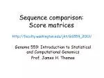 Sequence comparison: Score matrices - slide 1
