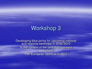 workshop 3