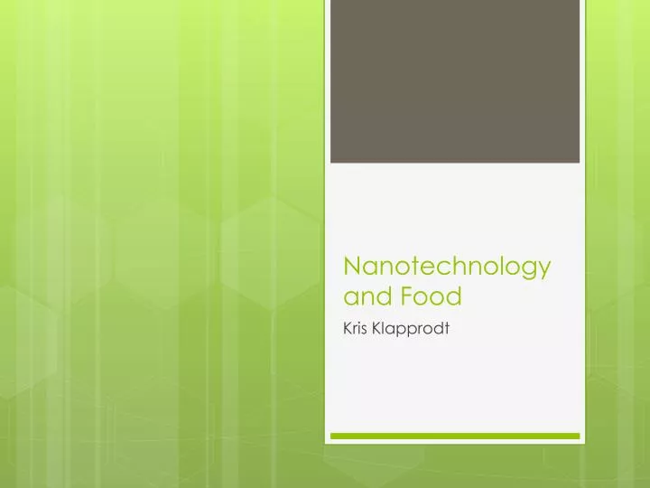 nanotechnology and food