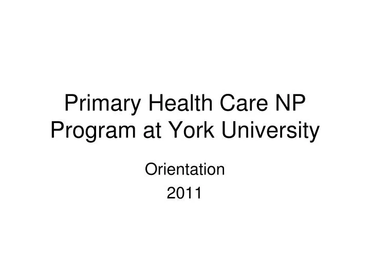 primary health care np program at york university
