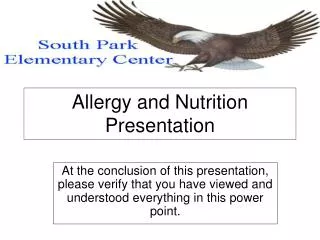 Allergy and Nutrition Presentation