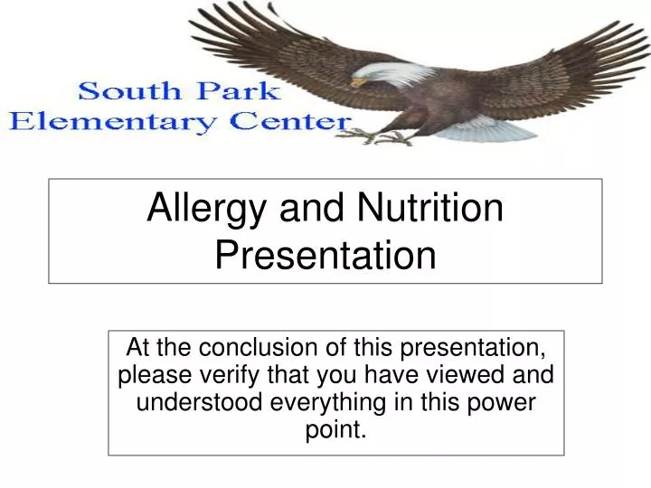 allergy and nutrition presentation