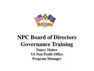 NPC Board of Directors Governance Training Nancy Maher VA Non Profit Office Program Manager
