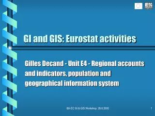 GI and GIS: Eurostat activities