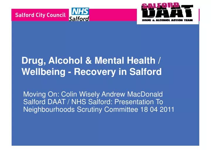 drug alcohol mental health wellbeing recovery in salford