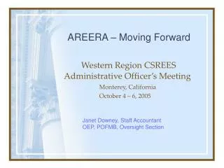 Western Region CSREES Administrative Officer’s Meeting