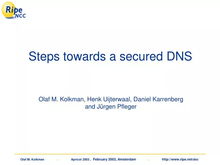 steps towards a secured dns
